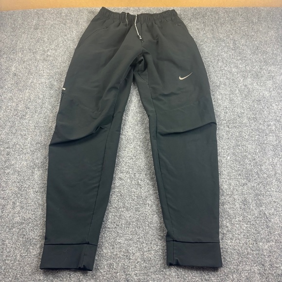 NIKE Running Black Tapered Athletic Pants Zipper Hem Dri-Fit size: Medium - Picture 2 of 9